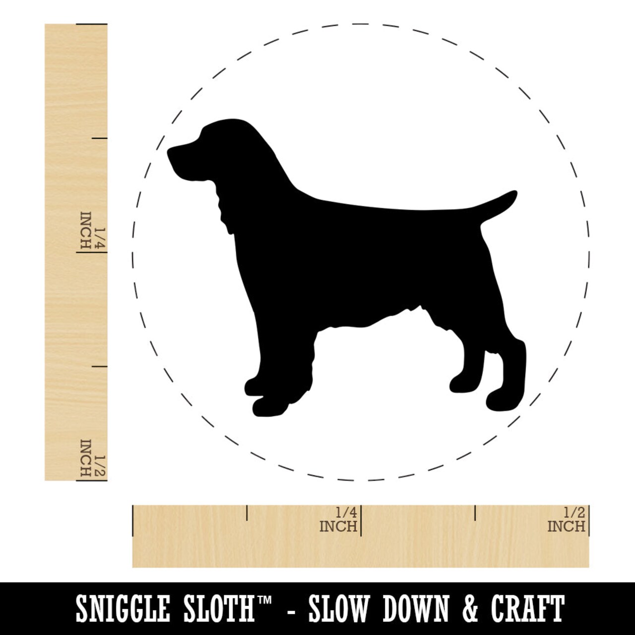 English Springer Spaniel Dog Solid Self-Inking Rubber Stamp for Stamping Crafting Planners